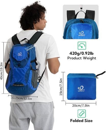 WATERFLY Lightweight Packable Hiking Backpack: 30L Foldable Travel Daypack - Image 2