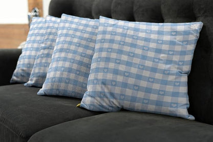 Ambesonne Checkered Decorative Throw Pillow Case Pack of 4, Gingham Motif - Image 7