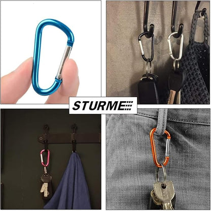 STURME 2" Aluminum D Ring Carabiners Clip D Shape Spring Loaded Gate Small - Image 6