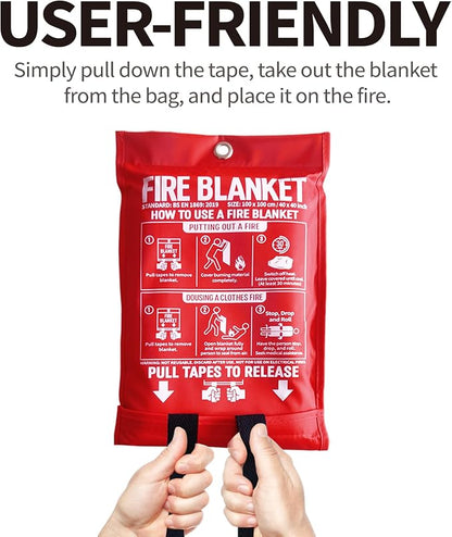 Fire Blanket for Kitchen and Home, Fiberglass Emergency Fire Blanket, 4 Pack - Image 4