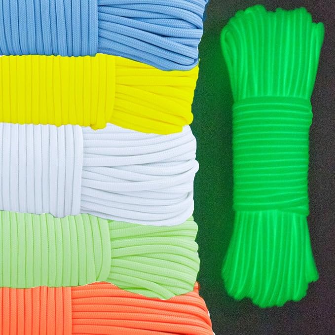 Glow in The Dark Zesty 550lb Paracord – 21 Strand Luminous Parachute Cord - Image 4