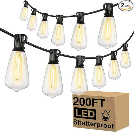 Brightever Outdoor String Lights 200FT Waterproof, Patio String Lights by Brightever