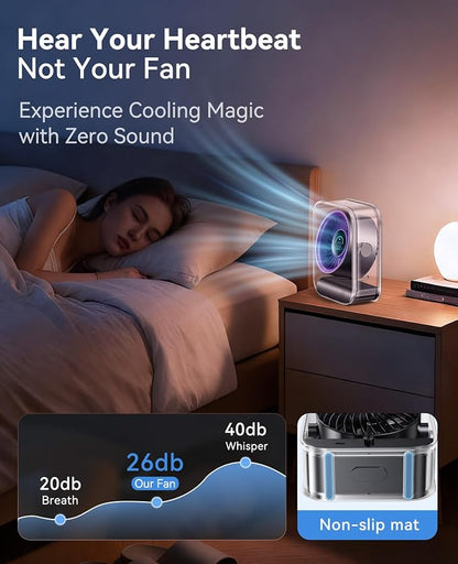 DIGIX Portable Desk Fan for Bedroom, Rechargeable Small Table Fan - Image 6
