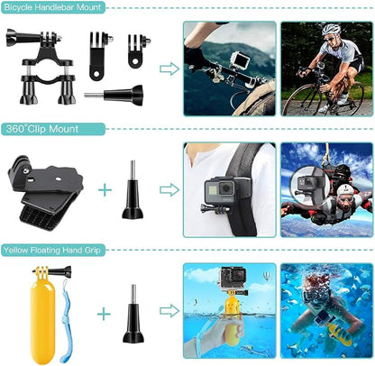 SmilePowo 51-in-1 Action Camera Accessories Kit - Image 5