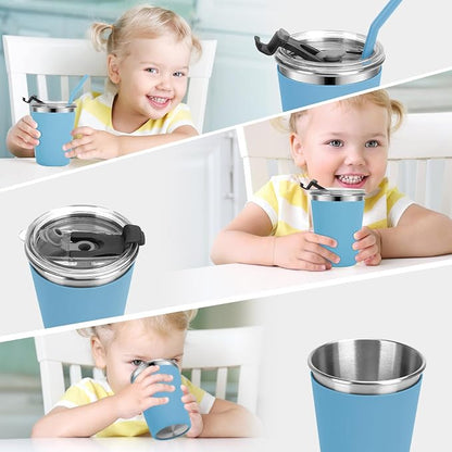 Kids Cups with Straws and Lids Leak Proof, 12oz Stainless Steel Cups - Image 6
