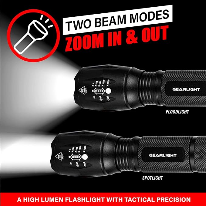 GearLight LED Flashlight Bright, Zoomable Tactical Flashlights - Image 4