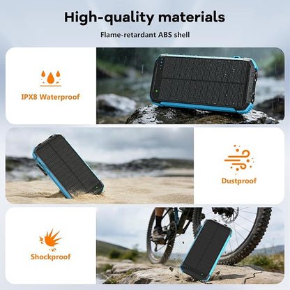 ERRBBIC Solar Charger Power Bank 20000mAh, Portable Wireless Charger, 15W Fast - Image 7