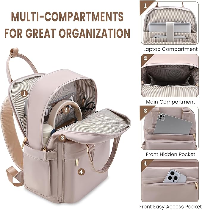 LOVEVOOK Laptop Backpack for Women 15.6 Inch Laptop Bag - Image 2