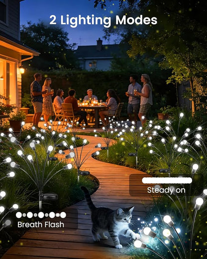 OZS 6 Pack Total 48 LED Solar Firefly Lights Fairy Outdoor - Image 2