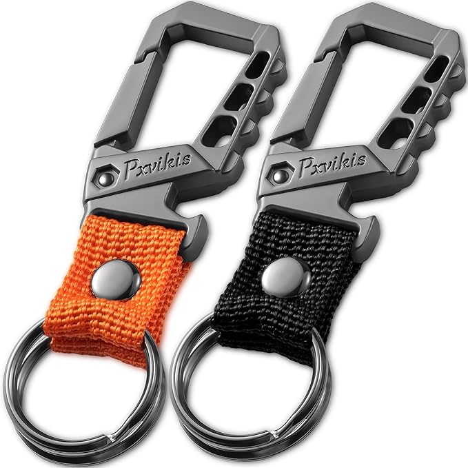 Metal heavy duty key chain carabiner clip bottle opener wrist lanyard ring car by Unknown