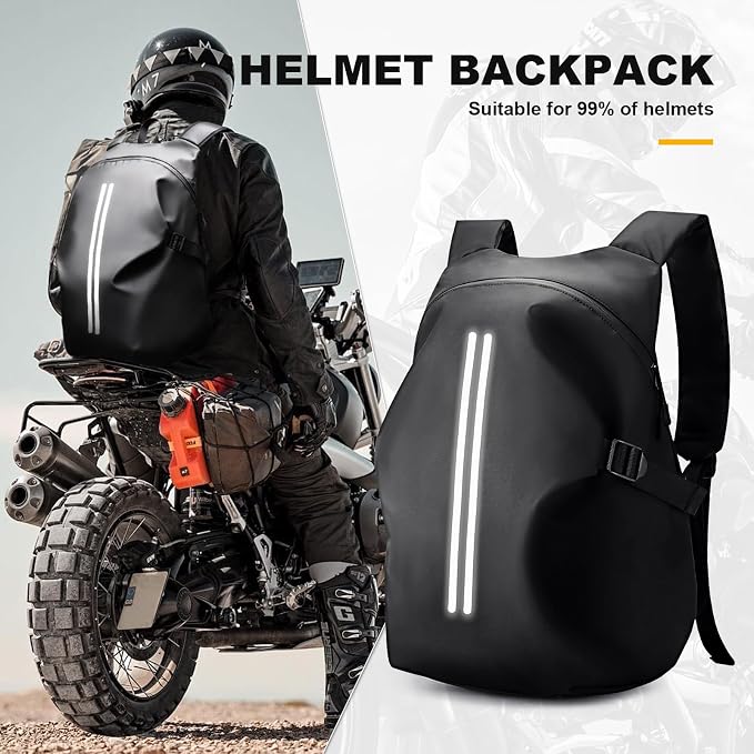 Motorcycle Helmet Backpack, Waterproof Riding Backpacks - Image 9