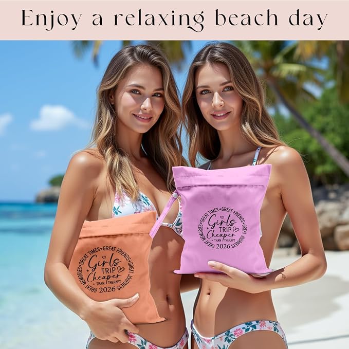 2Pcs Girls Trip Gifts Wet Dry Bag, Aloha Beach Bag Wet Bag Favors, Sunscreen - Image 4