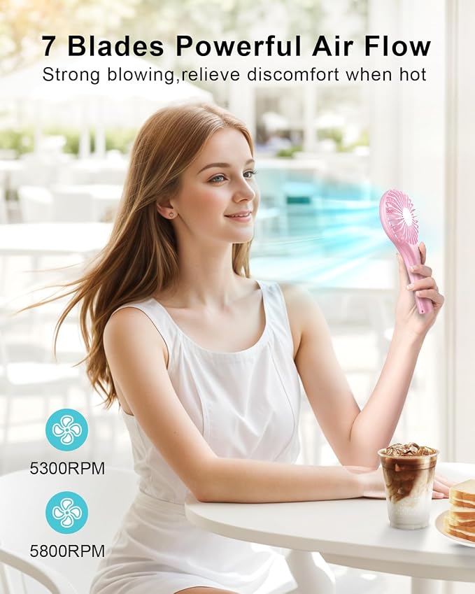 TriPole Handheld Mini Fan Battery Operated Small Personal Portable Fan Speed - Image 4