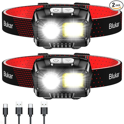 Blukar LED Headlamp Rechargeable, 2000L High Lumen Super Bright Dimmable by Blukar