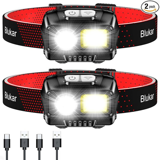 Blukar LED Headlamp Rechargeable, 2000L High Lumen Super Bright Dimmable by Blukar