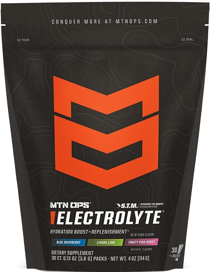MTN OPS Electrolytes Powder Packets, Sugar Free Hydration Packets, Gluten-Free by MTNOPS