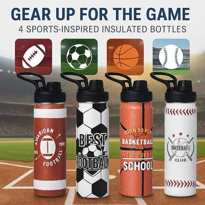 Basketball Water Bottle, 24 oz Insulated Stainless Steel Sports Bottle - Image 8