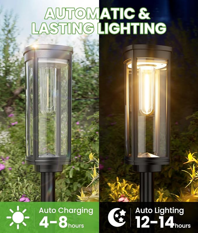 BITPOTT Bright Solar Pathway Lights, 12 Pack Solar Lights Outdoor Waterproof - Image 4