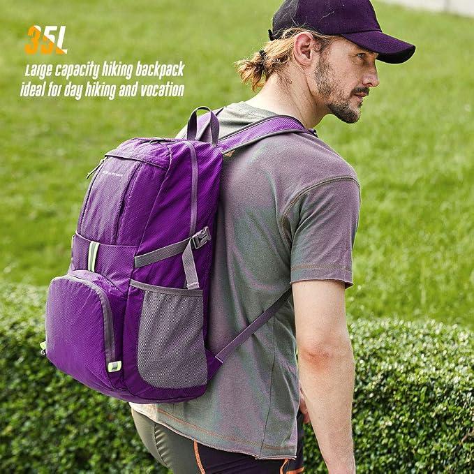 35L Lightweight Packable Backpack Waterproof Durable Hiking Travel Backpack - Image 6