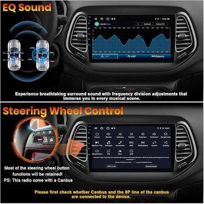 AWESAFE Android 13 Car Stereo for Jeep Compass 2017 2018 2019 2020, GPS - Image 6