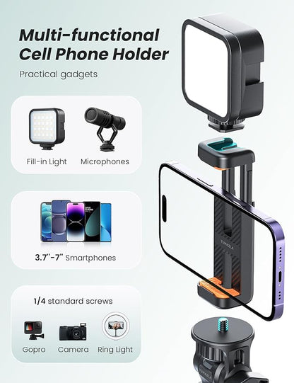 71''/180cm Extendable Phone Tripod Aluminum, Portable Stand - Image 6