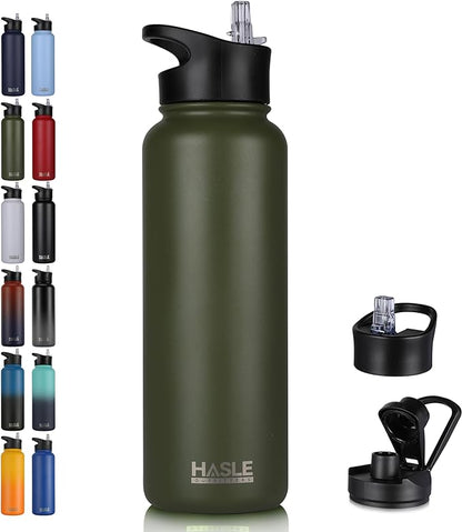 HASLE OUTFITTERS 40oz Stainless Steel Water Bottle, Vacuum Insulated Double by HASLEOUTFITTERS