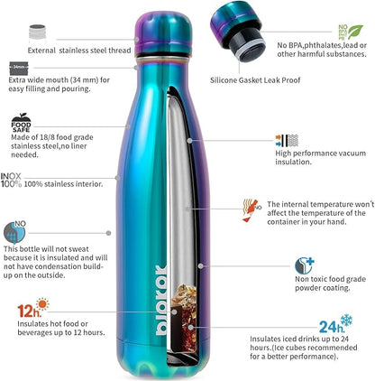 BJPKPK 17oz Insulated Stainless Steel Water Bottles, Sports Water Bottles Keep - Image 2