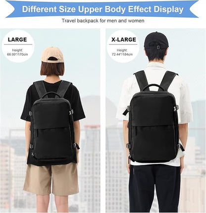 coowoz Black Travel Backpack For Women Men Airline Approved, Carry On Backpack - Image 6