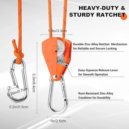 Longer 14ft Retractable Paracord Rope Tie Down Ratchet Strap Small Straps Mini - Image 5