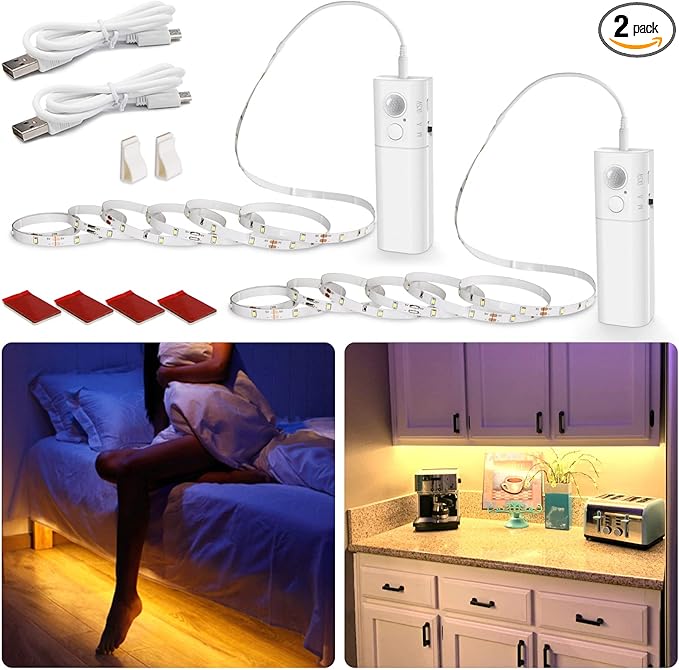WOBANE Rechargeable Motion Sensor Strip Light, LED Closet Lights, Upgraded by WOBANE