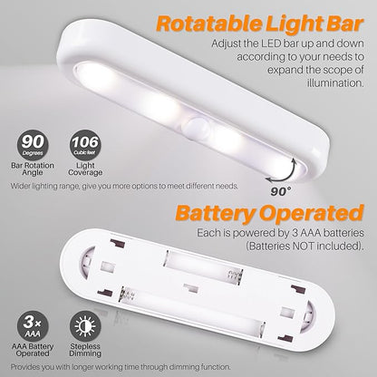 STAR-SPANGLED 3 Pack 7” Dimmable Push Tap Lights, Stick on LED Touch Lights AAA - Image 4