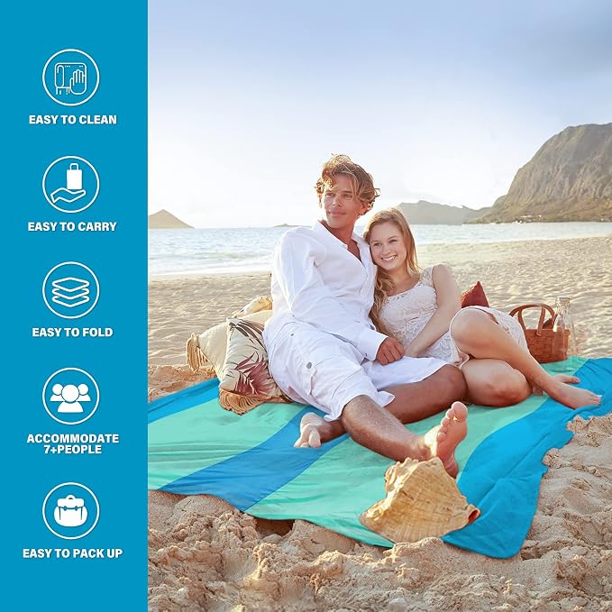Famstar Beach Blanket Oversized Extra Large 10'X 9', Waterproof Sandproof Beach - Image 5