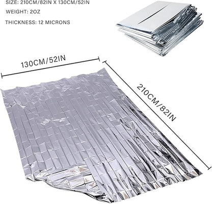 Emergency Foil Blanket Silver, Survival Thermal Mylar Blankets Individually - Image 3
