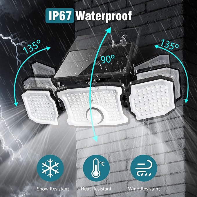 Solar Lights Outdoor Waterproof- 2800LM 200LED Solar Motion Sensor Lights - Image 4