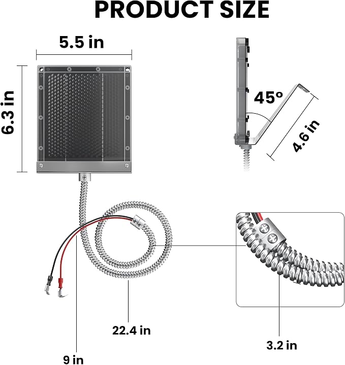 POWOXI 12V Solar Panel for Deer Feeder: 1.7W Waterproof Solar Battery Charger - Image 6