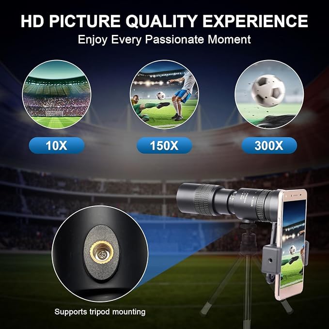 10-300x40 Monoculars for Adults High Powered–Zoom Monocular Telescope - Image 2