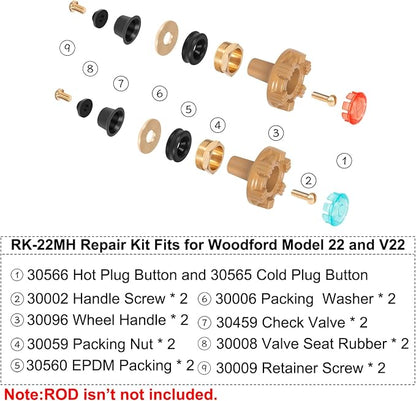 RK-22MH Repair Kit Metal Handle, Outside Faucet, Compatible - Image 5