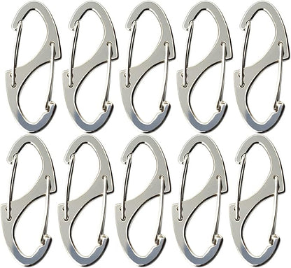 Small Carabiner Clips 1.6 inch Metal Double Sided Spring Gate Snap Hooks by Bytiyar
