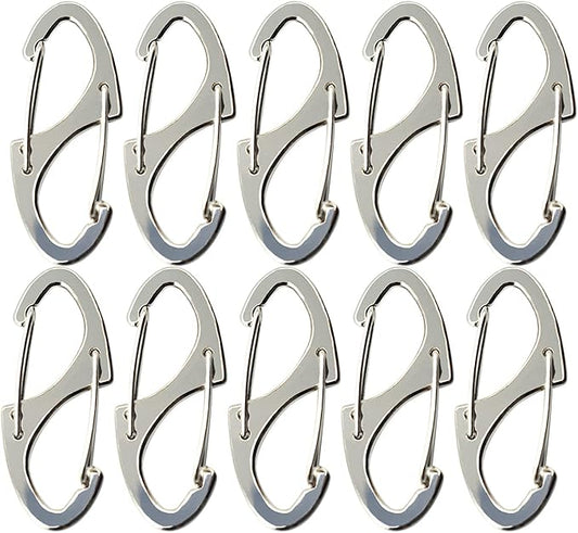 Small Carabiner Clips 1.6 inch Metal Double Sided Spring Gate Snap Hooks by Bytiyar