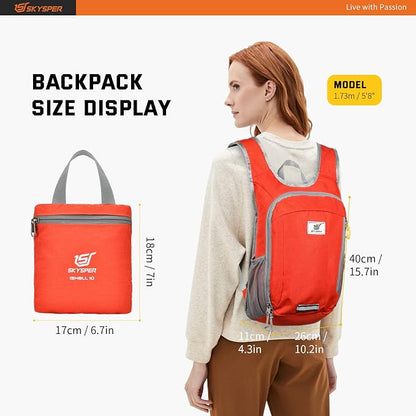 SKYSPER Small Daypack 10L Hiking Backpack Packable Lightweight Travel Day Pack - Image 6