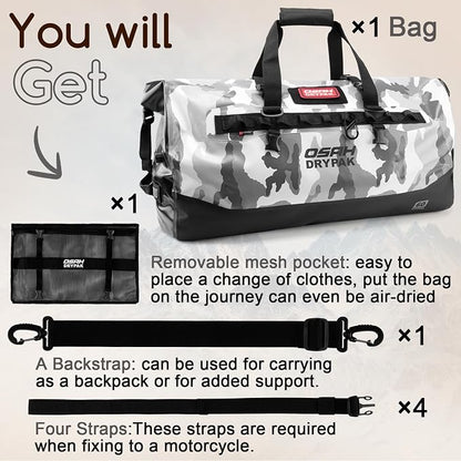 OSAH DRYPAK Waterproof Duffel Bag 25L/40L/60L – Heavy-Duty Motorcycle Tail Bag - Image 8