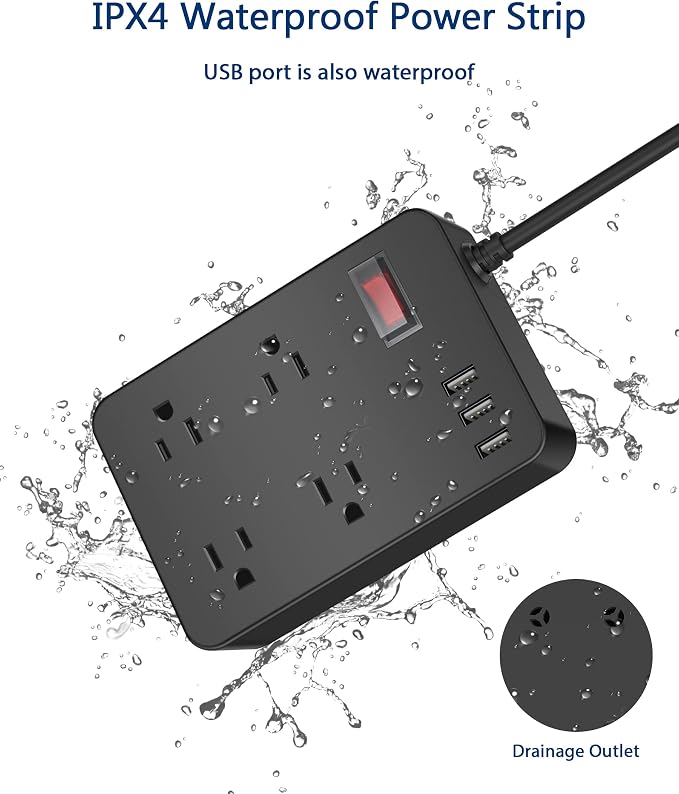 Outdoor Power Strip Weatherproof, Waterproof Surge Protector - Image 2
