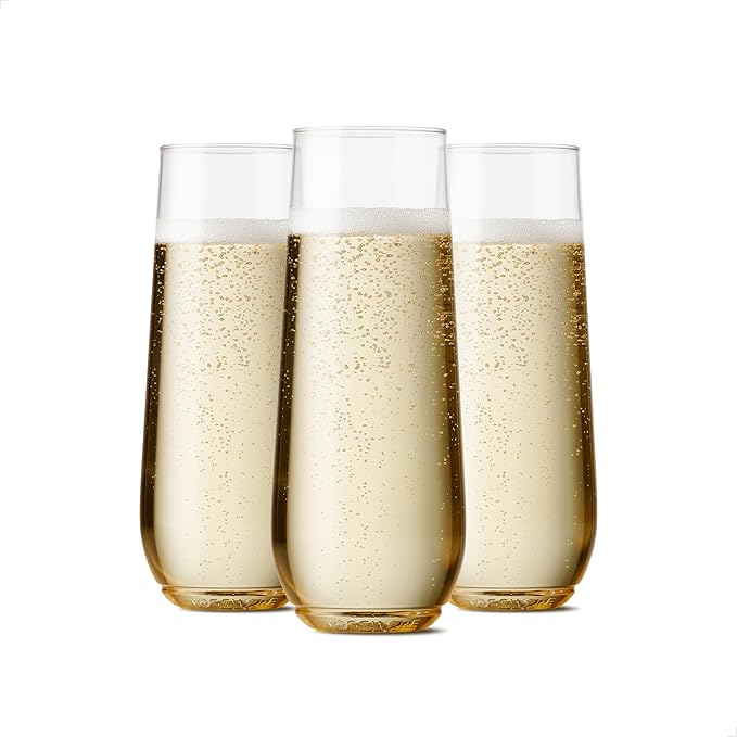 TOSSWARE POP 9oz Flute SET OF 24 Premium Quality, Recyclable, Unbreakable & by TOSSWARE