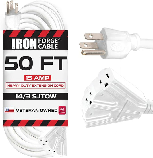 Iron Forge Cable 50ft White Outdoor Extension Cord by IronForgeCable