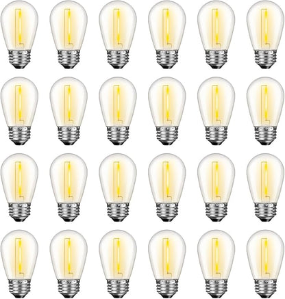 GvvooHome 24 Pack LED S14 Replacement Light Bulbs, Waterproof 1W Vintage Edison by GvvooHome