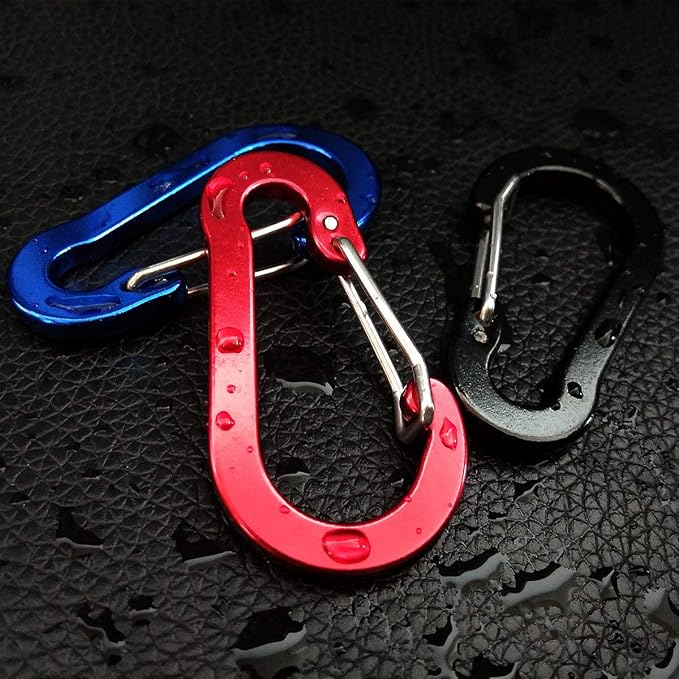 Mini Carabiner Clip Aluminum Lightweight D-Shape Spring - Image 5