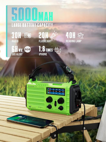 Emergency Radio with NOAA Weather Alert – Solar Hand Crank Portable AM/FM - Image 5