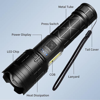 taoquwe Rechargeable LED Flashlights High Lumens, 000 Lumen Super Bright - Image 9