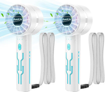 2PCS Portable High-Speed Mini Handheld Fan, USB Rechargeable Neck Personal Mini by AaoLin