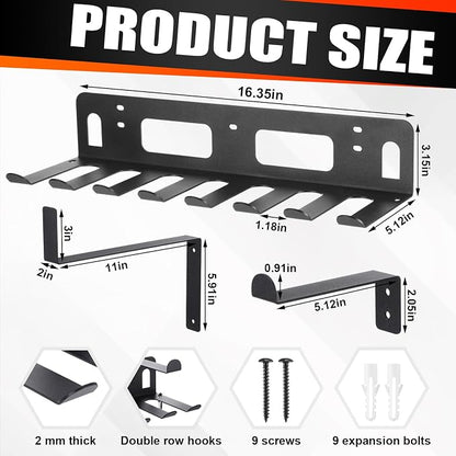 Novabright Gym Storage Rack Resistance Band Rack Multi Purpose Wall Mount - Image 2